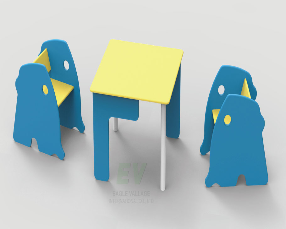 ELEPHANT BOOK DESK & 2 CHAIRS