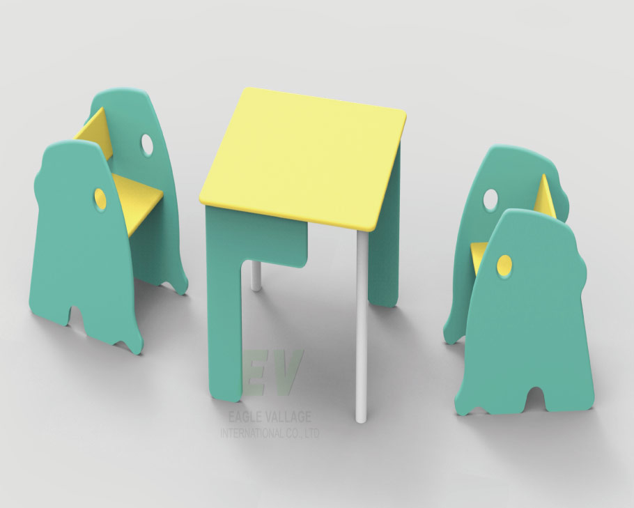 ELEPHANT BOOK DESK & 2 CHAIRS